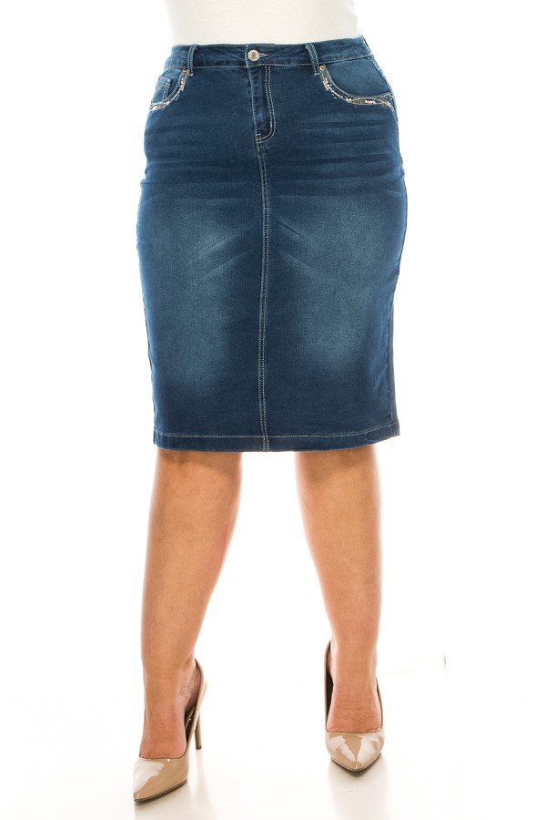 Denim Skirt Plus Size