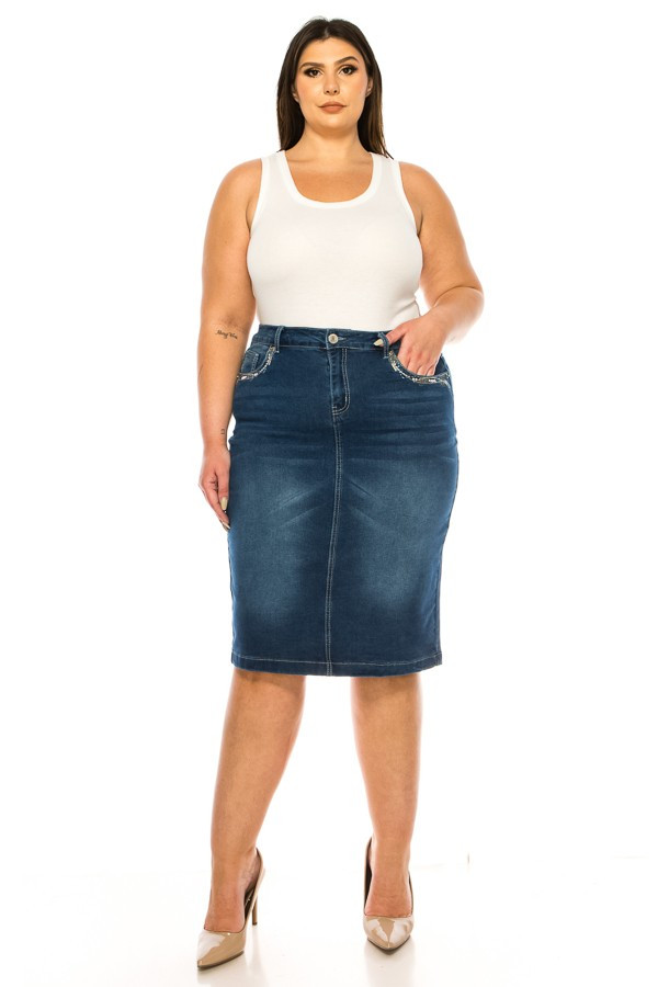 Denim Skirt Plus Size