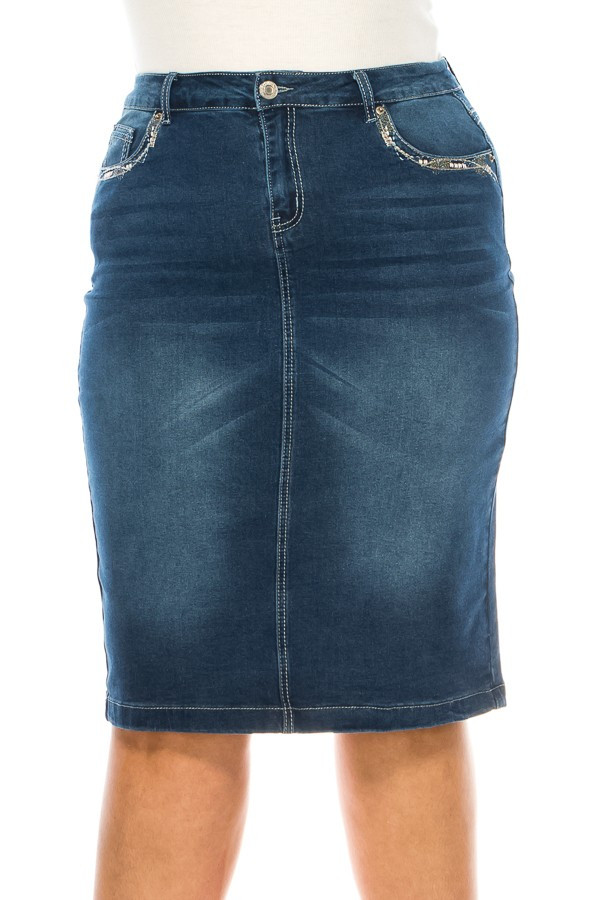 Denim Skirt Plus Size