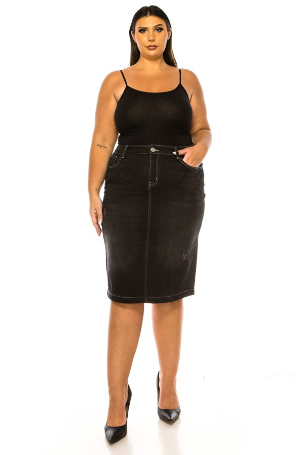 Denim Skirt Plus Size