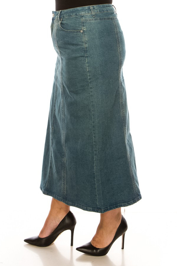 Denim Long Skirt Plus Size