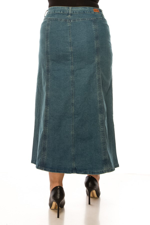 Denim Long Skirt Plus Size