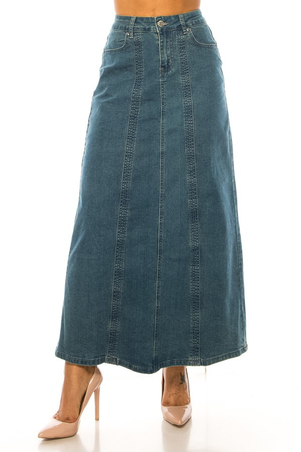 Denim Long Skirt