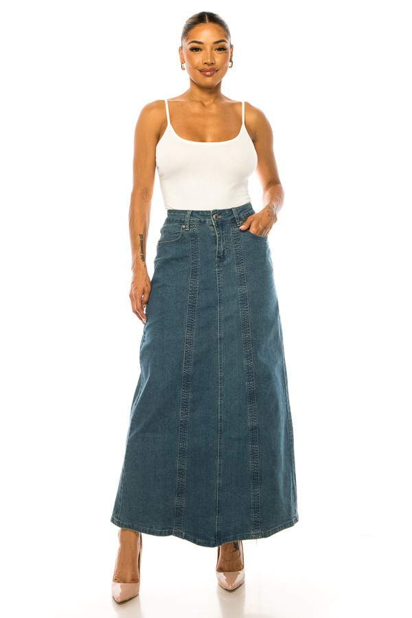 Denim Long Skirt