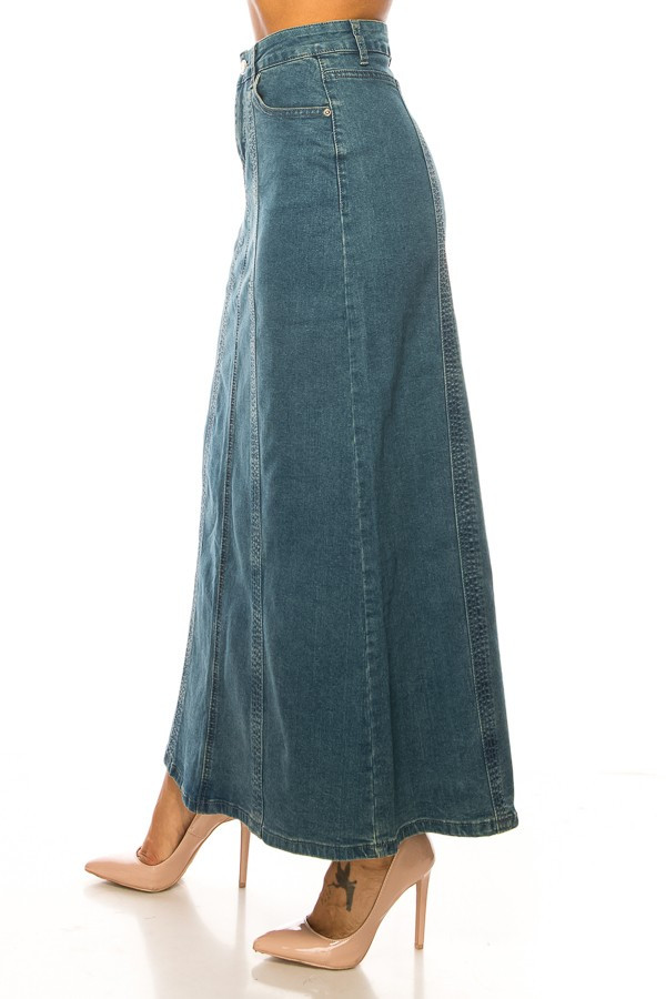 Denim Long Skirt