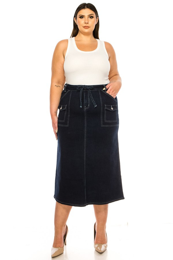 Denim Long Skirt Plus Size
