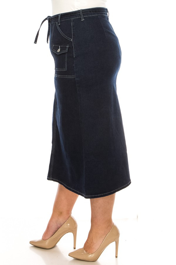 Denim Long Skirt Plus Size