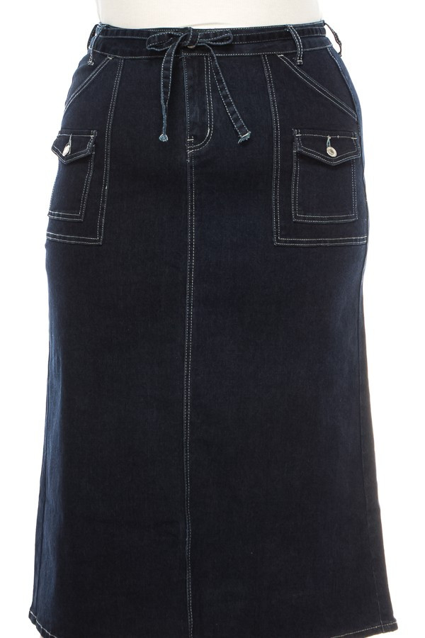 Denim Long Skirt Plus Size