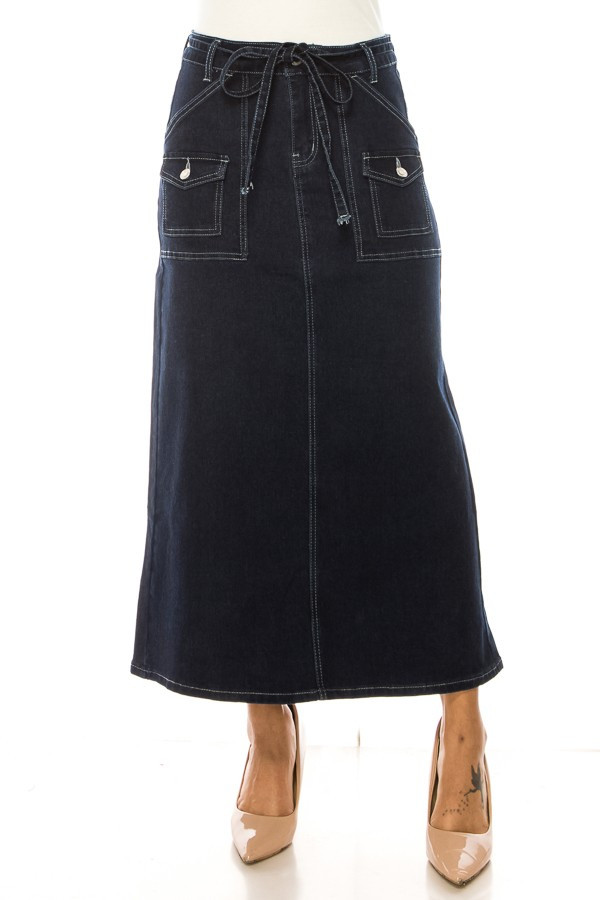 Denim Long Skirt