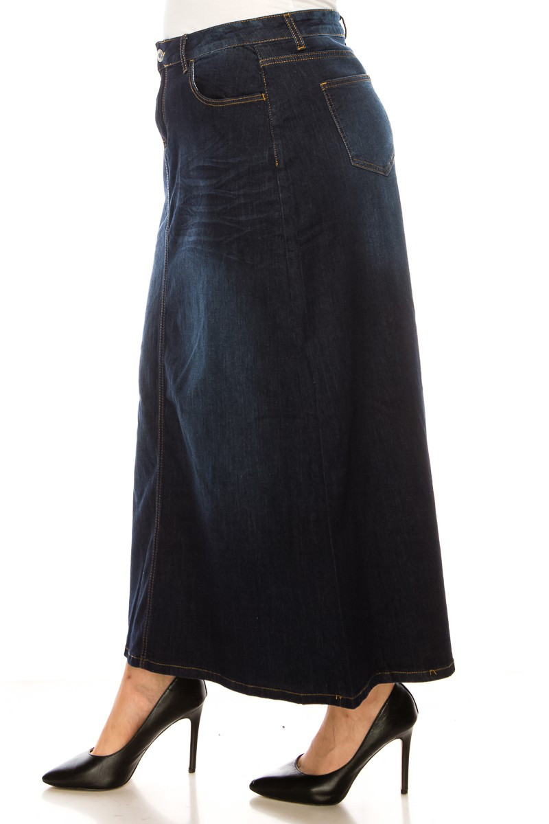 Denim Long Skirt Plus Size