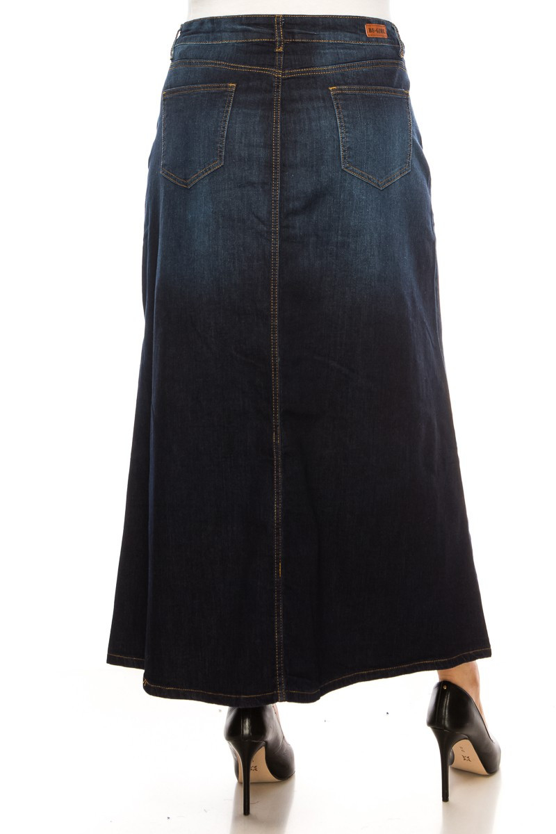 Denim Long Skirt Plus Size