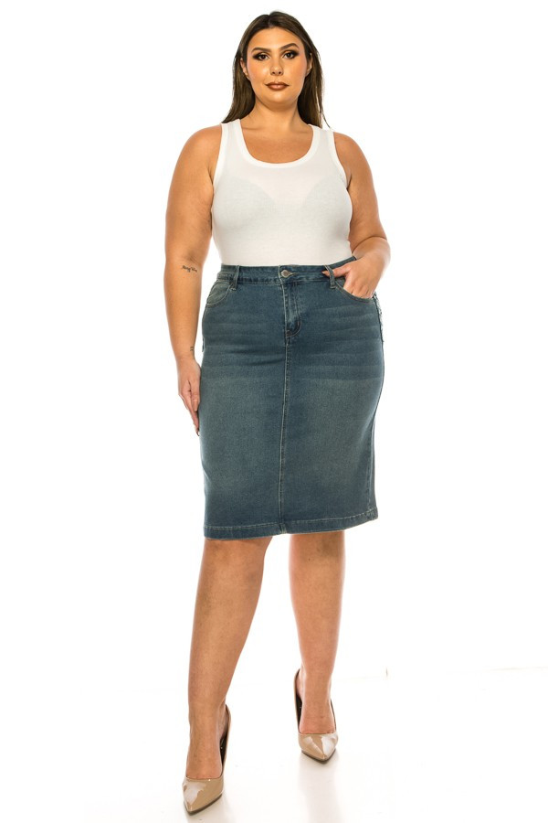 Denim Skirt Plus Size