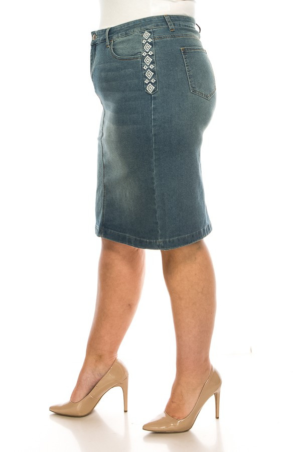 Denim Skirt Plus Size