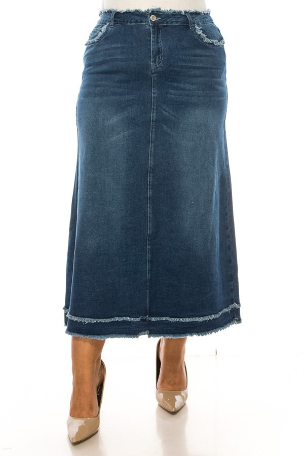 Denim Long Skirt Plus Size