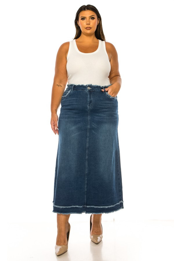 Denim Long Skirt Plus Size