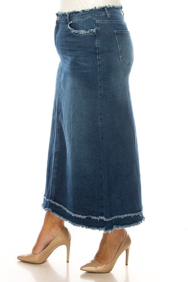 Denim Long Skirt Plus Size
