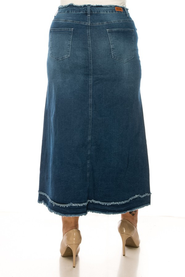 Denim Long Skirt Plus Size