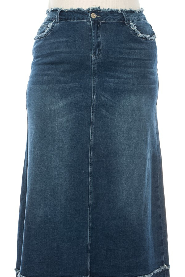 Denim Long Skirt Plus Size