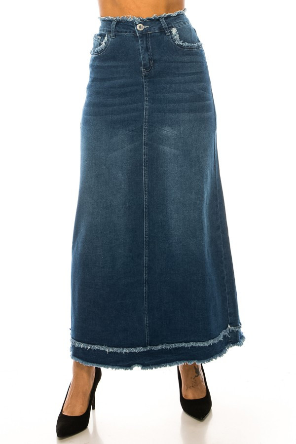 Denim Long Skirt