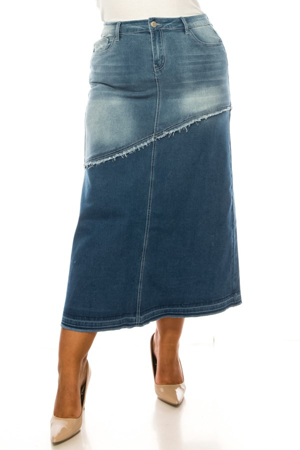 Denim Long Skirt Plus Size