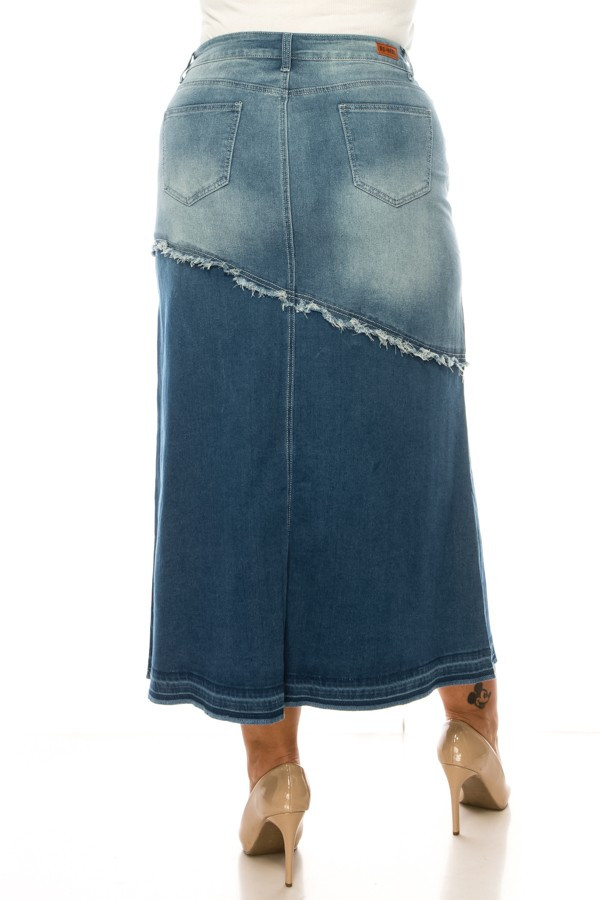 Denim Long Skirt Plus Size