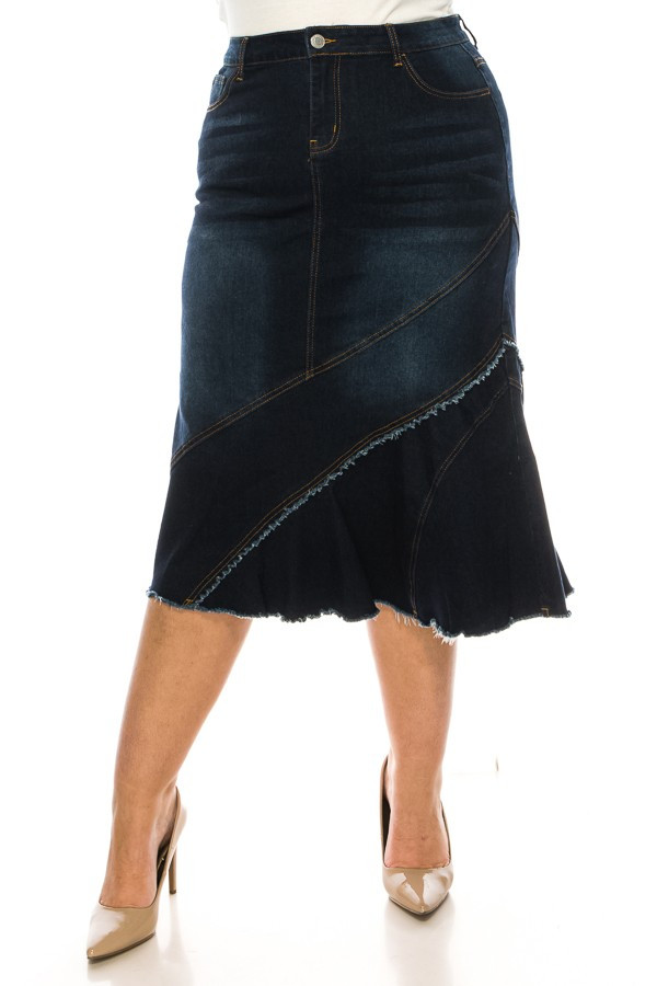Denim Skirt Plus Size