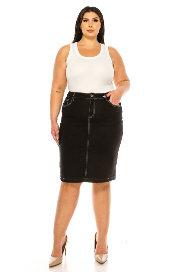 Denim Skirt Plus Size