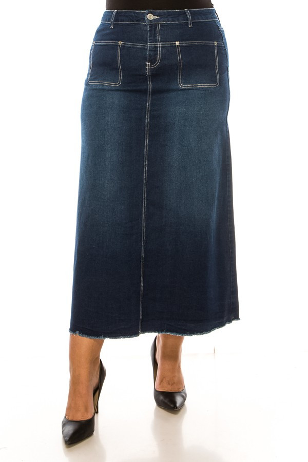 Denim Long Skirt Plus Size