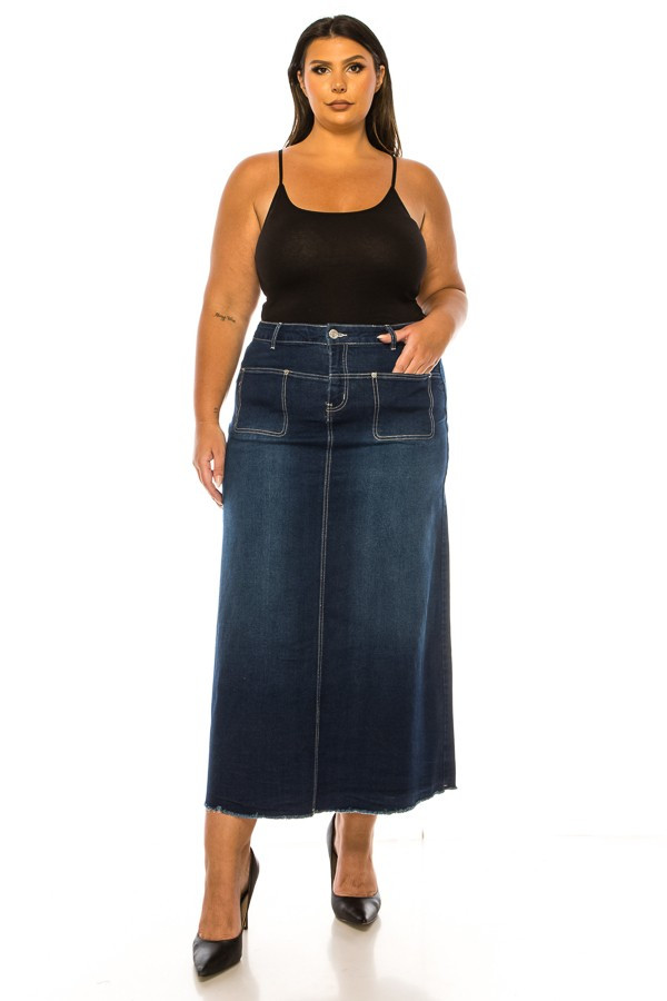 Denim Long Skirt Plus Size