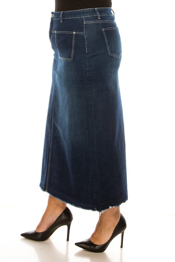 Denim Long Skirt Plus Size