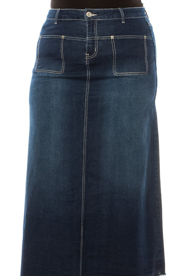 Denim Long Skirt Plus Size