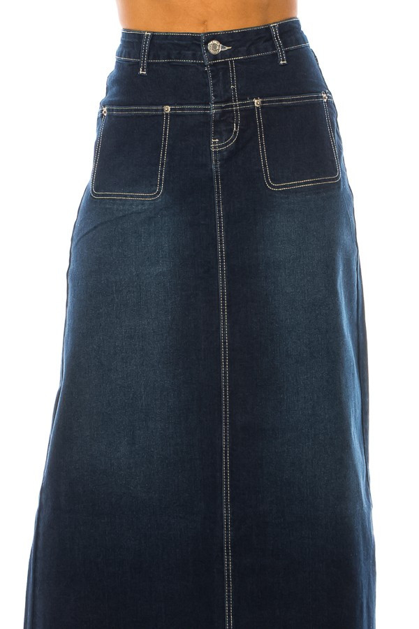 Denim Long Skirt