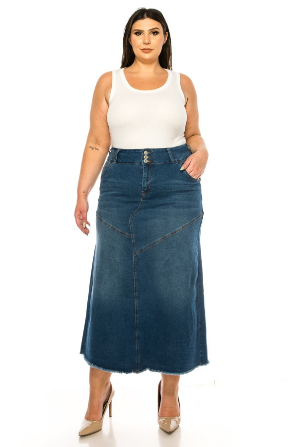 Denim Skirt Long Skirt Plus Size
