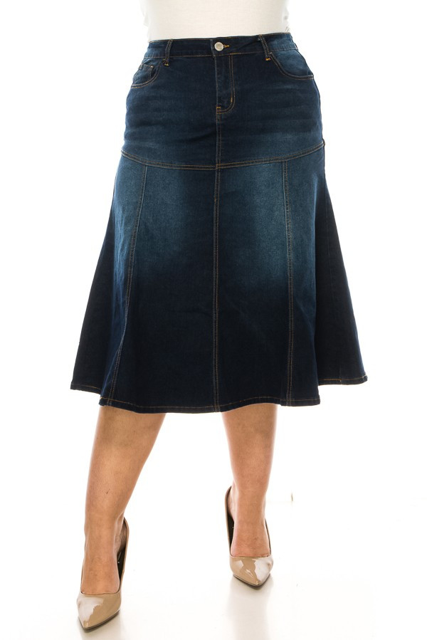 Denim Skirt Plus Size