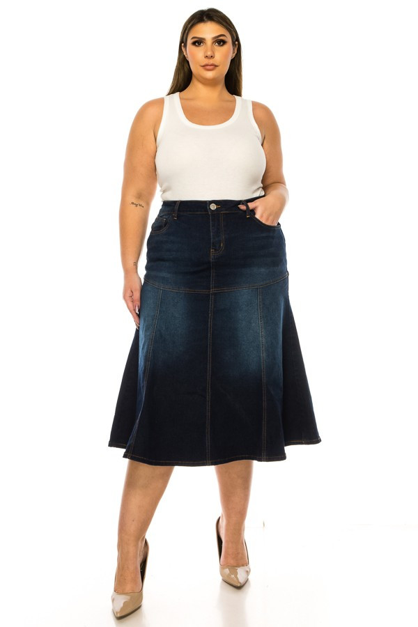Denim Skirt Plus Size