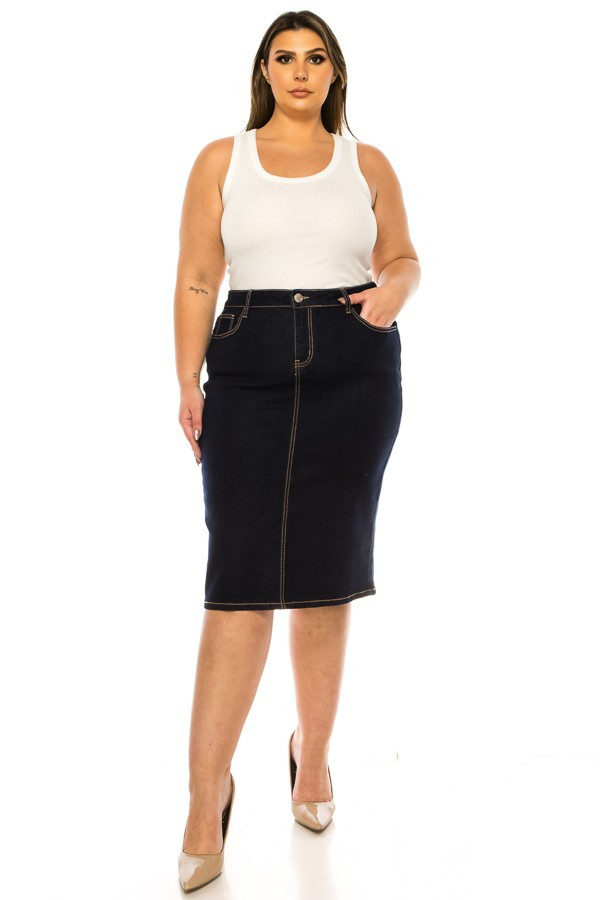 Denim Skirt Plus Size