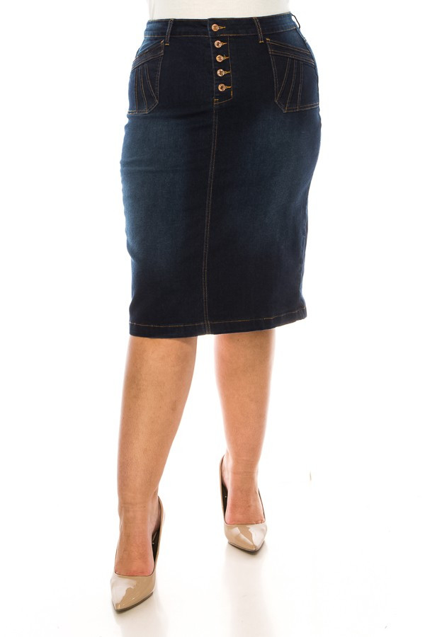 Denim Skirt Plus Size