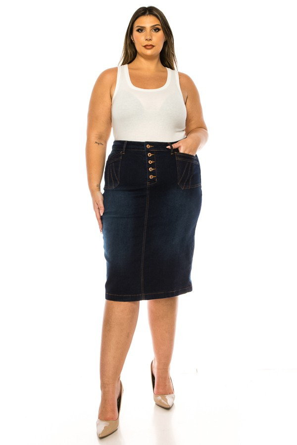 Denim Skirt Plus Size
