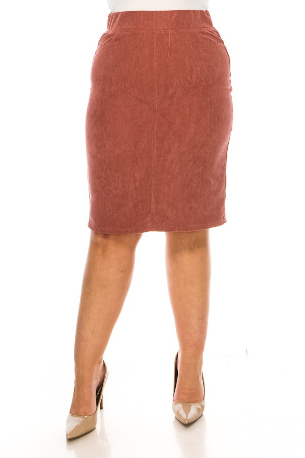 Corduroy Skirt Plus Size