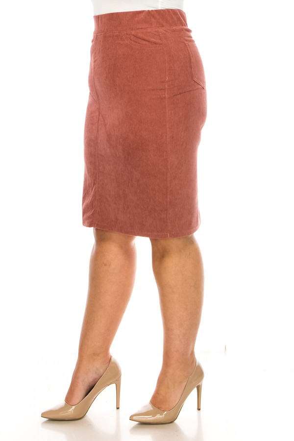 Corduroy Skirt Plus Size