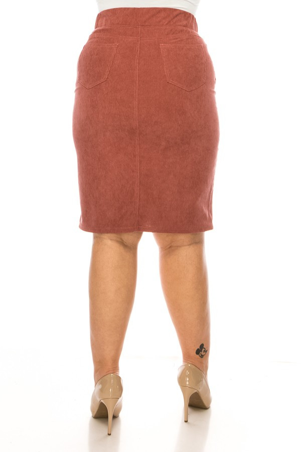 Corduroy Skirt Plus Size