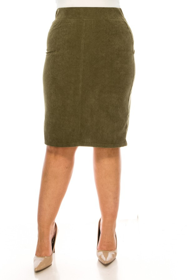 Corduroy Skirt Plus Size