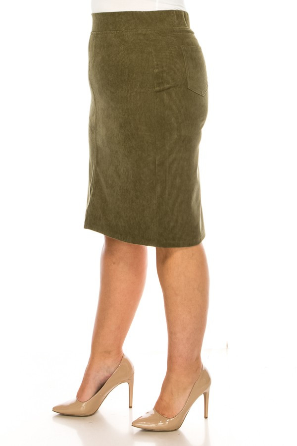 Corduroy Skirt Plus Size