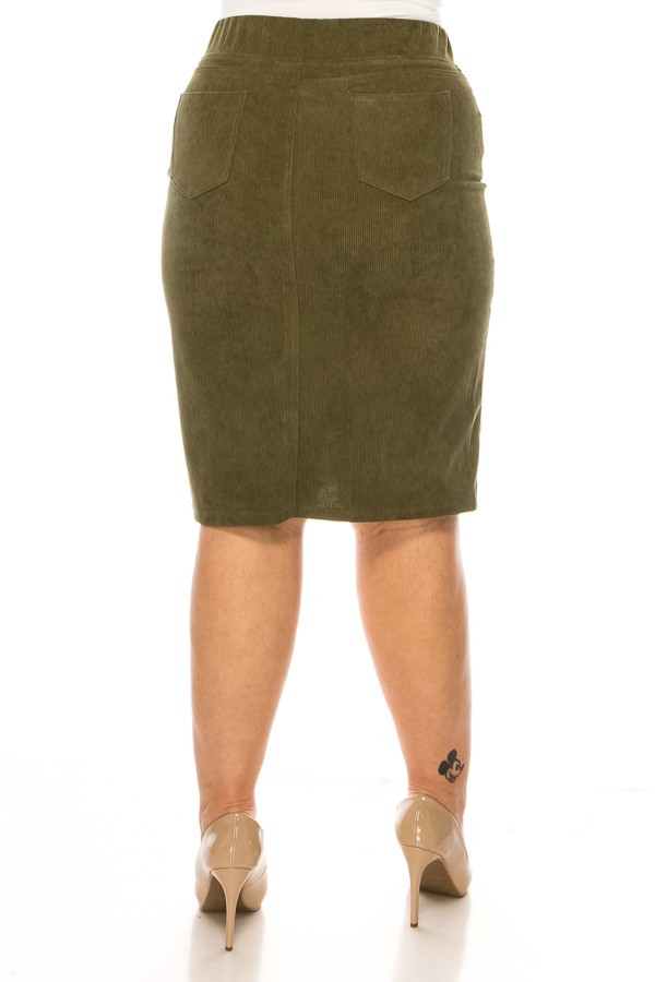 Corduroy Skirt Plus Size