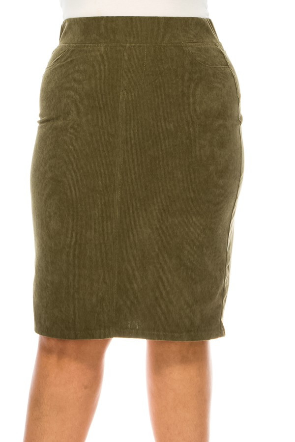 Corduroy Skirt Plus Size