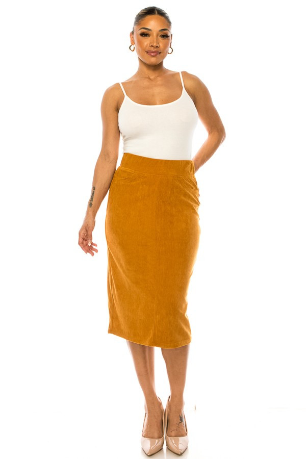 Corduroy Skirt Plus Size