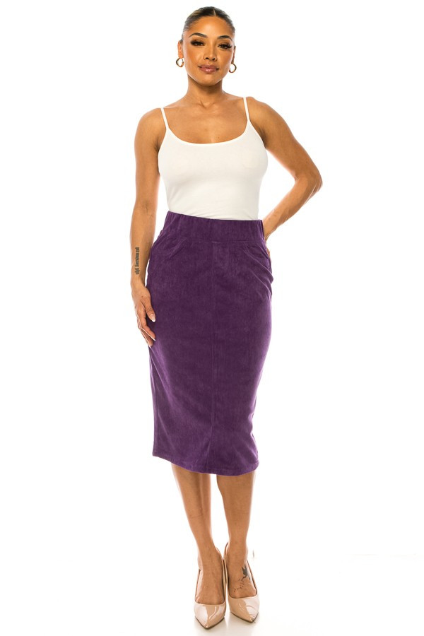 Corduroy Skirt Plus Size