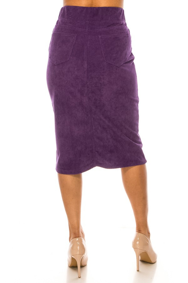 Corduroy Skirt Plus Size