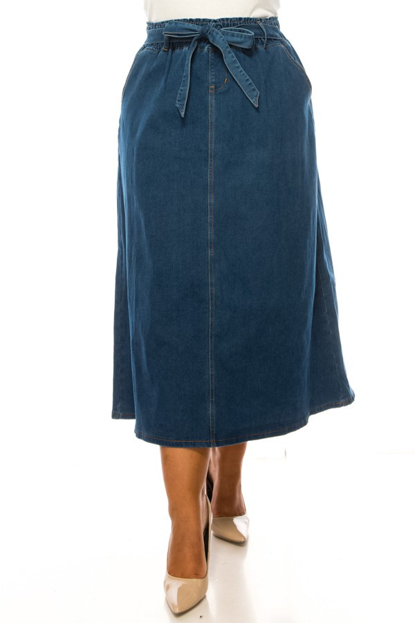 Denim Long Skirt Plus Size
