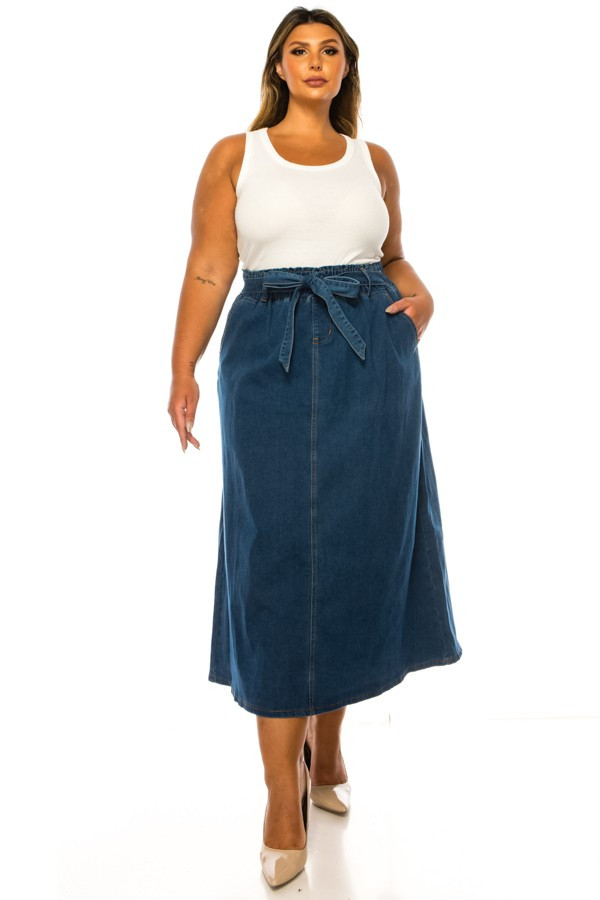 Denim Long Skirt Plus Size